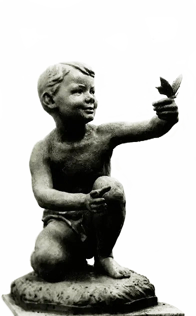 Николай Атюнин. "Мальчик с бабочкой", 1950-е. Керамика