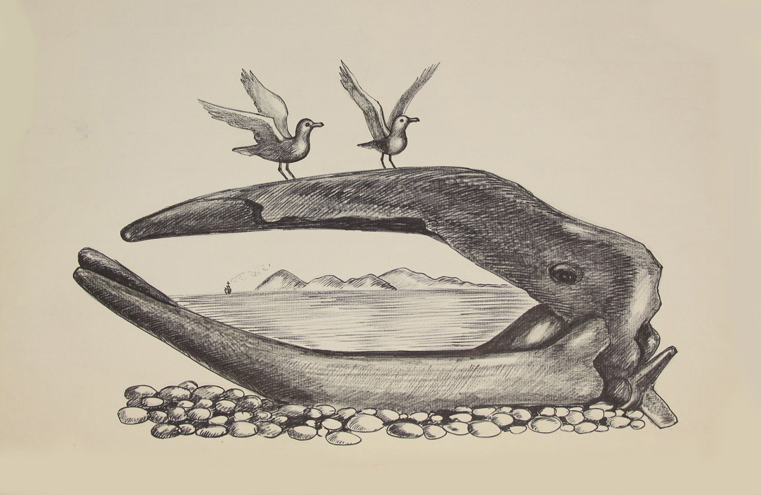 ''Череп кита'', 1972. Бумага, офорт