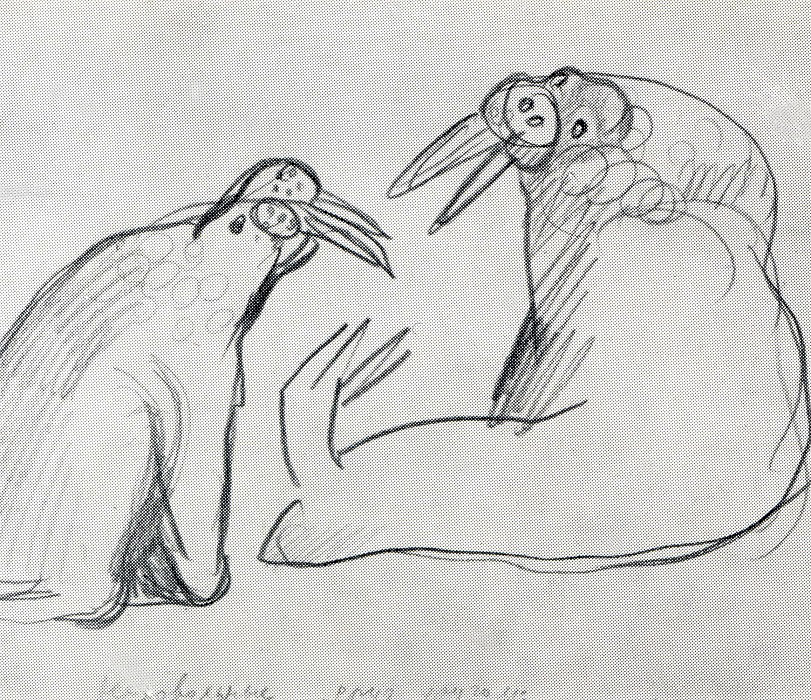 ''Моржи выясняют отношения'', 1978. Бумага, карандаш