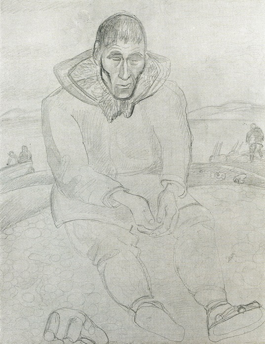 ''Пожилой чукча'', 1971. Бумага, карандаш