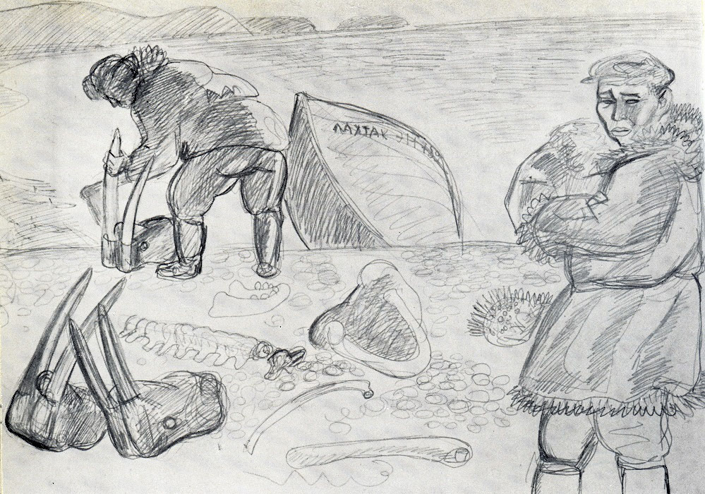 ''Моржам выламывают клыки'', 1971. Бумага, карандаш