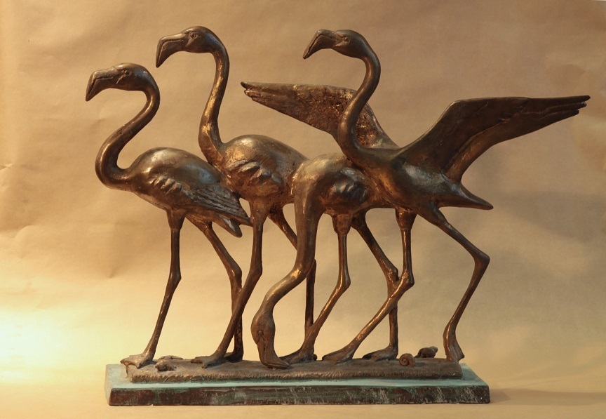 ''Фламинго'', 1976. Бронза, 150х185х40 см. Государственный Дарвиновский музей, Москва