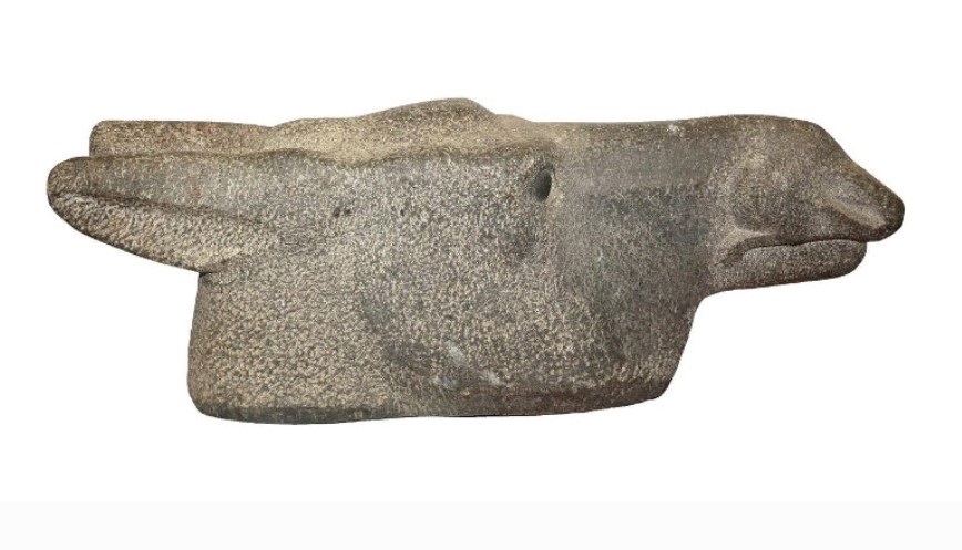 ''Голова лося'', до 1990. Мрамор, 40х28х107 см.Магаданский областной краеведческий музей