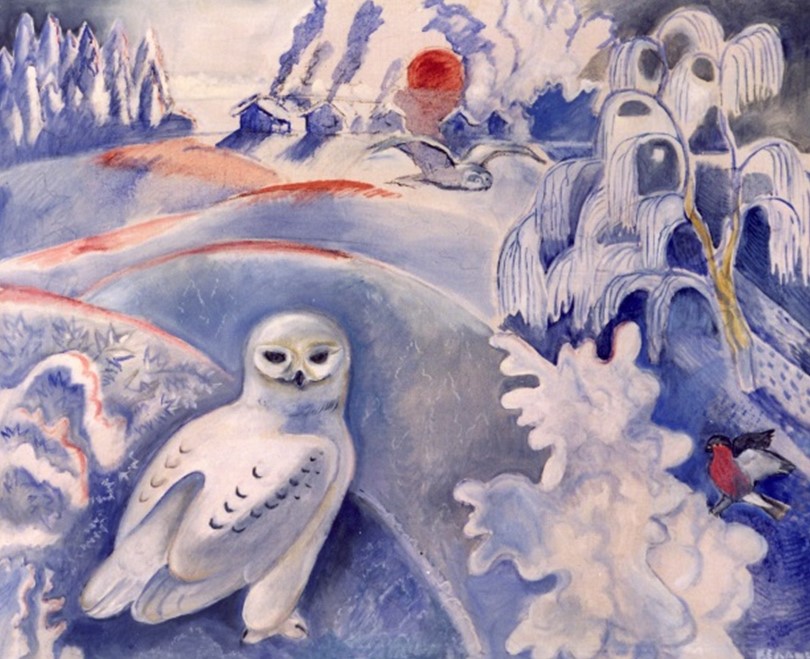 ''Зимний вечер'', полярная сова, 2002. Холст, масло