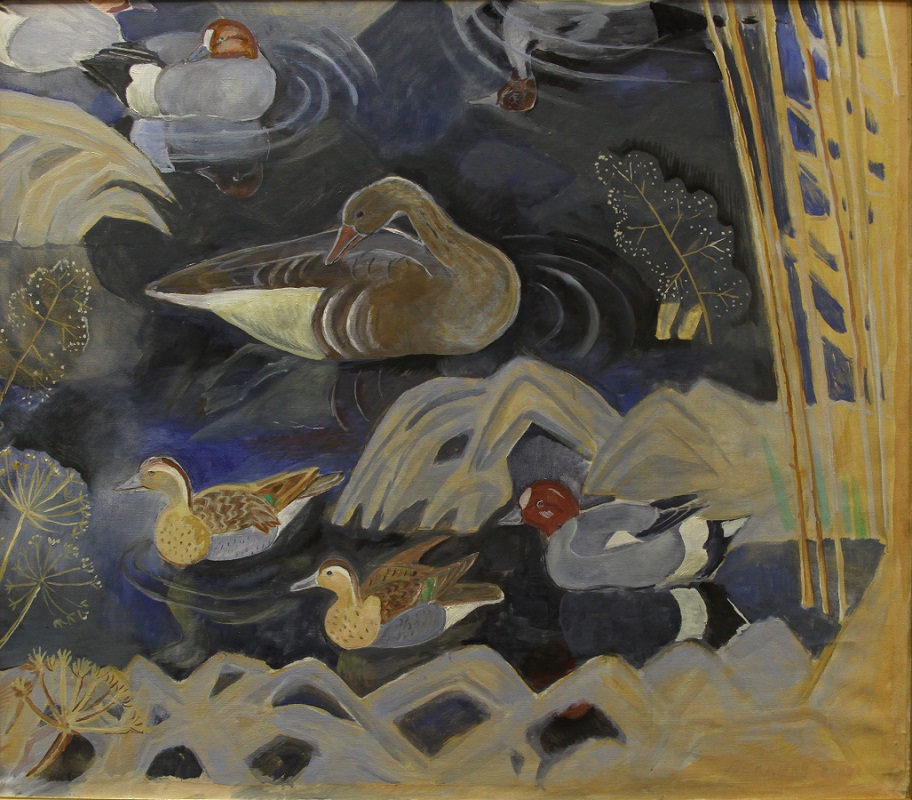 ''Гуси и утки на разливах Москвы-реки в Виноградово'', 1998. Холст масло
