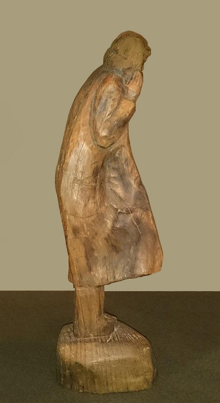 Алексей Цветков. ''Голод и холод'', 1942-й'', 1984.Дерево тонированное, 46х15х10 см.Центральный музей Великой Отечественной войны 1941-1945 годов, Москва