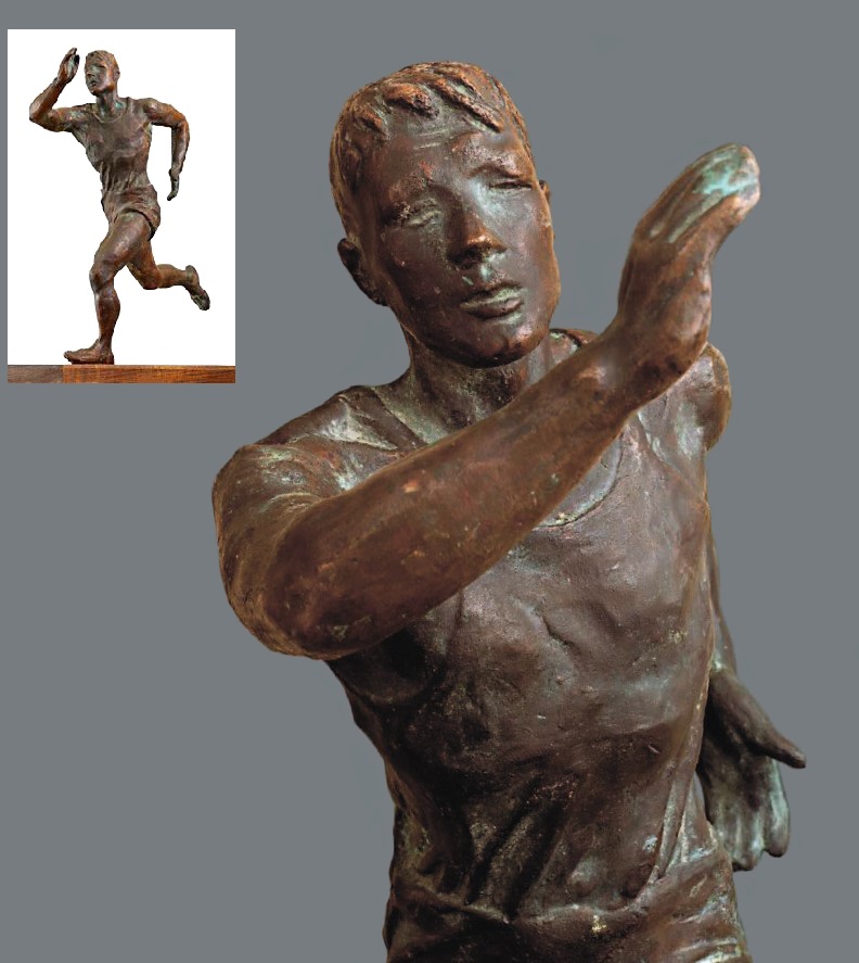 Александр Дейнека. "Бегущий" (фрагмент), 1945 (?). Бронза, постамент - дерево. Высота 63 см, высота постамента - 3 см. Частное собрание, Москва. Фото из альбома ''Дейнека. Монументальное искусство. Скульптура''. М., Издательская программа ''Интерроса'', 2011