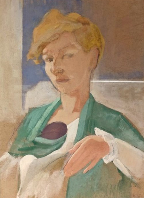 Сергей Кольцов. ''Портрет жены'' (А.Г. Кольцова-Бычкова), 1927.Картон, белила. Из собрания А. Балашова