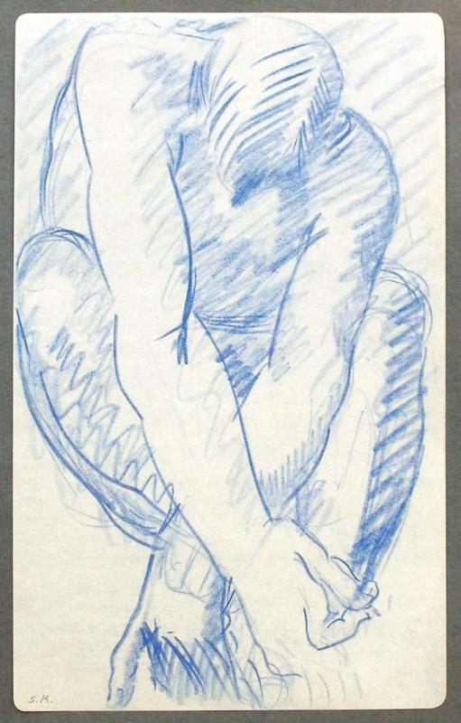 Сергей Кольцов. ''Сидящий мужчина. Париж'', 1928-1930.Бумага, карандаш, 41,5х26 см.Вологодская областная картинная галерея