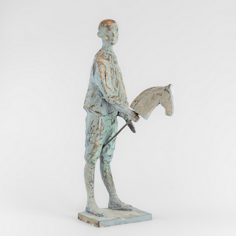 ''Мальчик с лошадкой'', 2017. Керамика, 43х13,5х20 см