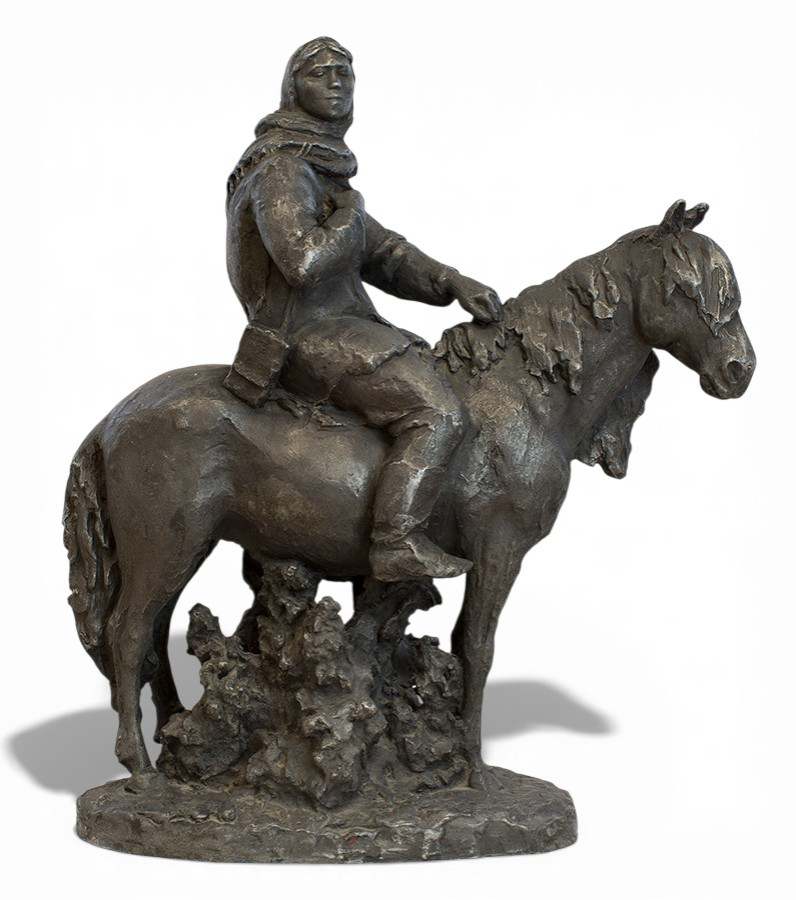 ''Колхозный бригадир'', 1960 Алюминий тонированный, 24х65х60 см.Калужский музей изобразительных искусств. Фото: goskatalog.ru