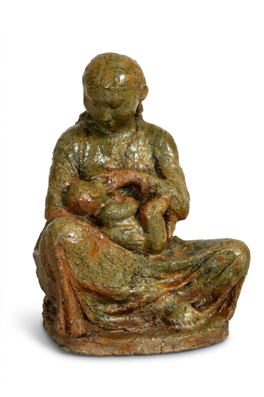 ''Казашка'', 1942. Глина обожженная, глазурь, полива, 25х19х16 см.Вятский художественный музей имени В.М. и А.М. Васнецовых, Киров. Фото: goskatalog.ru