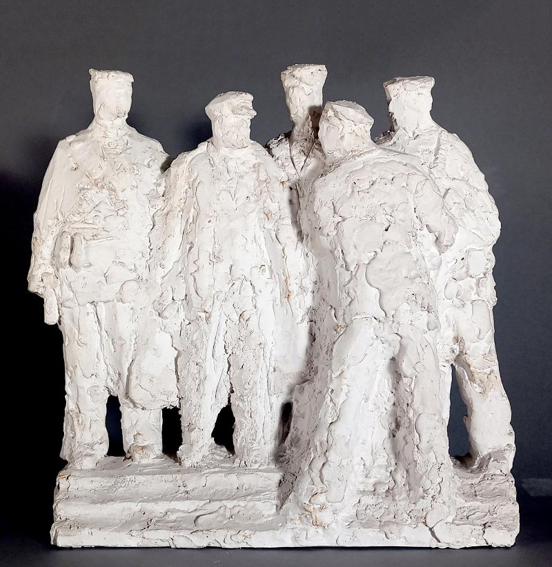 ''Моряки'', 1947. Гипс, 29х28х6 см. Государственный Русский музей. С.-Петербург. Фото: goskatalog.ru