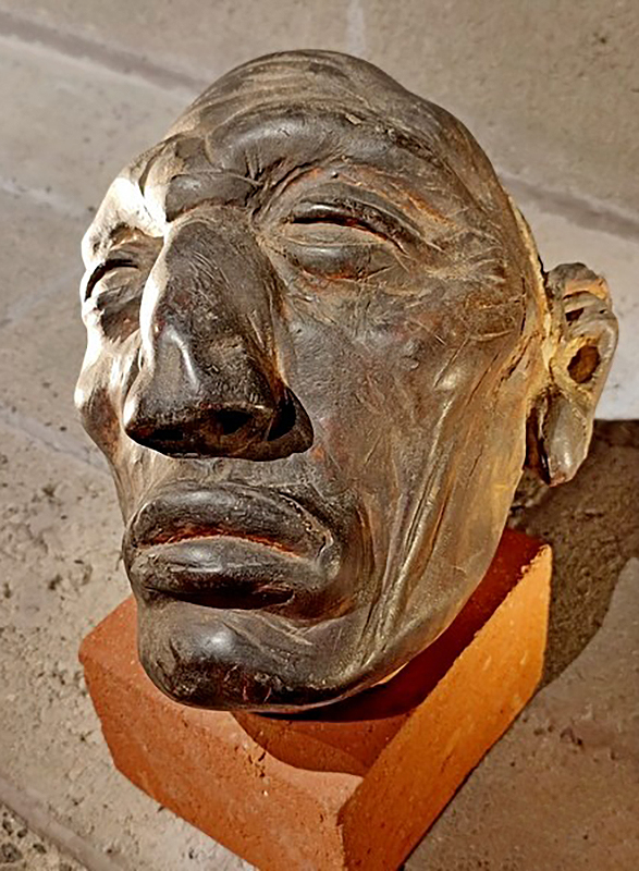 ''Мужская голова'', 1927. Дерево тонированное. 22х30х26, основание 11х16х14 см.Государственный Русский музей, С.-Петербург.Фото: bogachkova1957.livejournal.com 