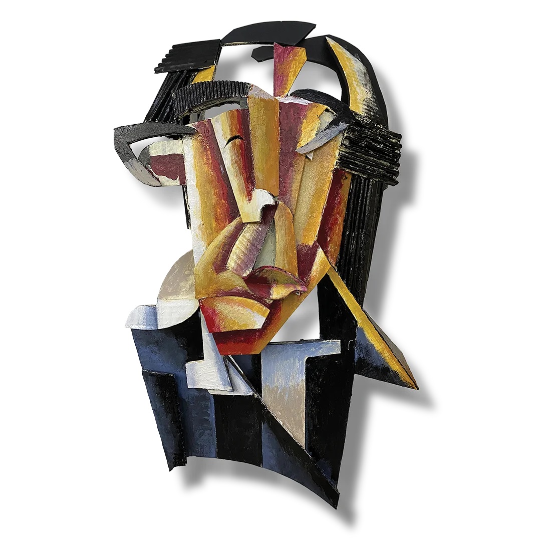 ''Джордж Костаки'', 2021. Акрил и масло на картоне, 55х32х13 см
