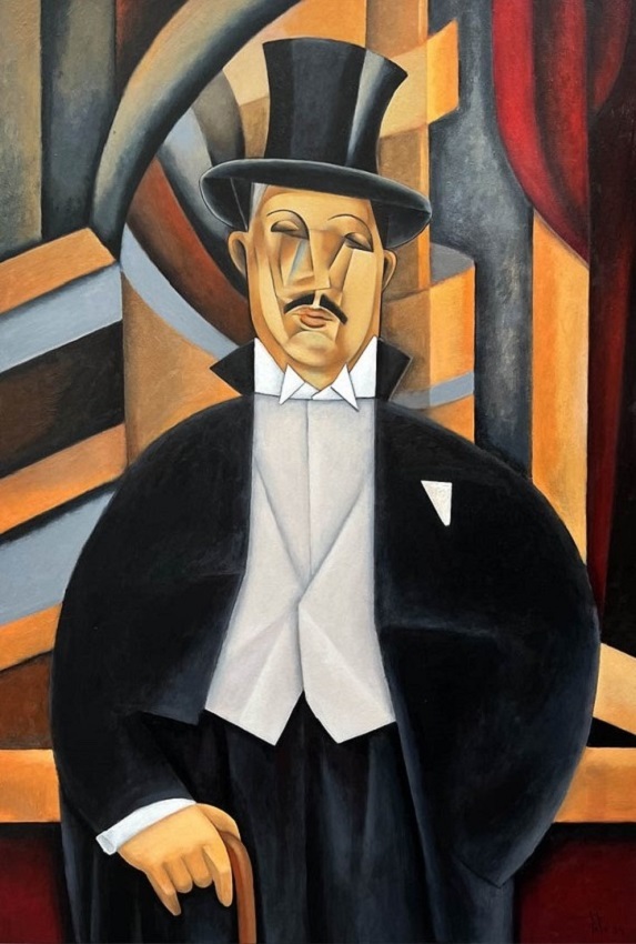 ''Дягилев'', 2024. Холст, масло, акрил, 140х95 см