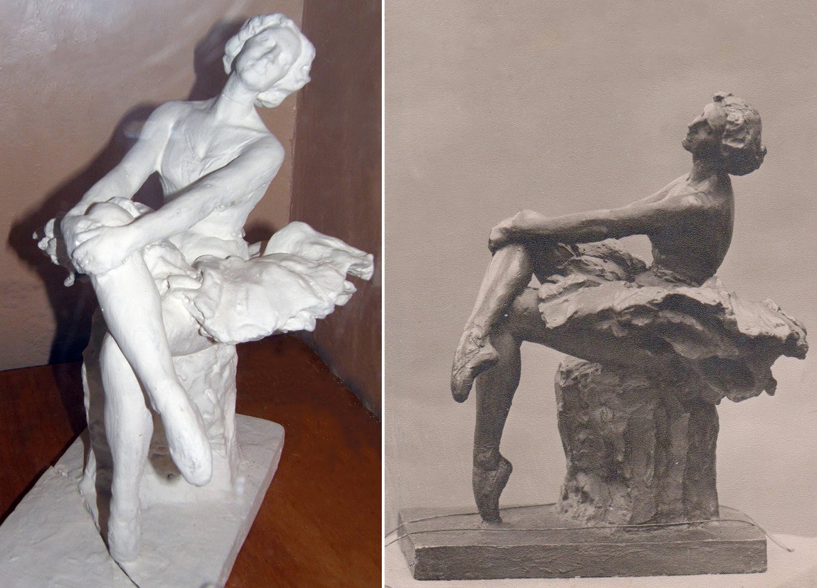 ''Балерина Евгения Бадигина'', 1950-е. Гипс, высота около 30 см. Фото из архива семьи Мотовиловых-Комовых