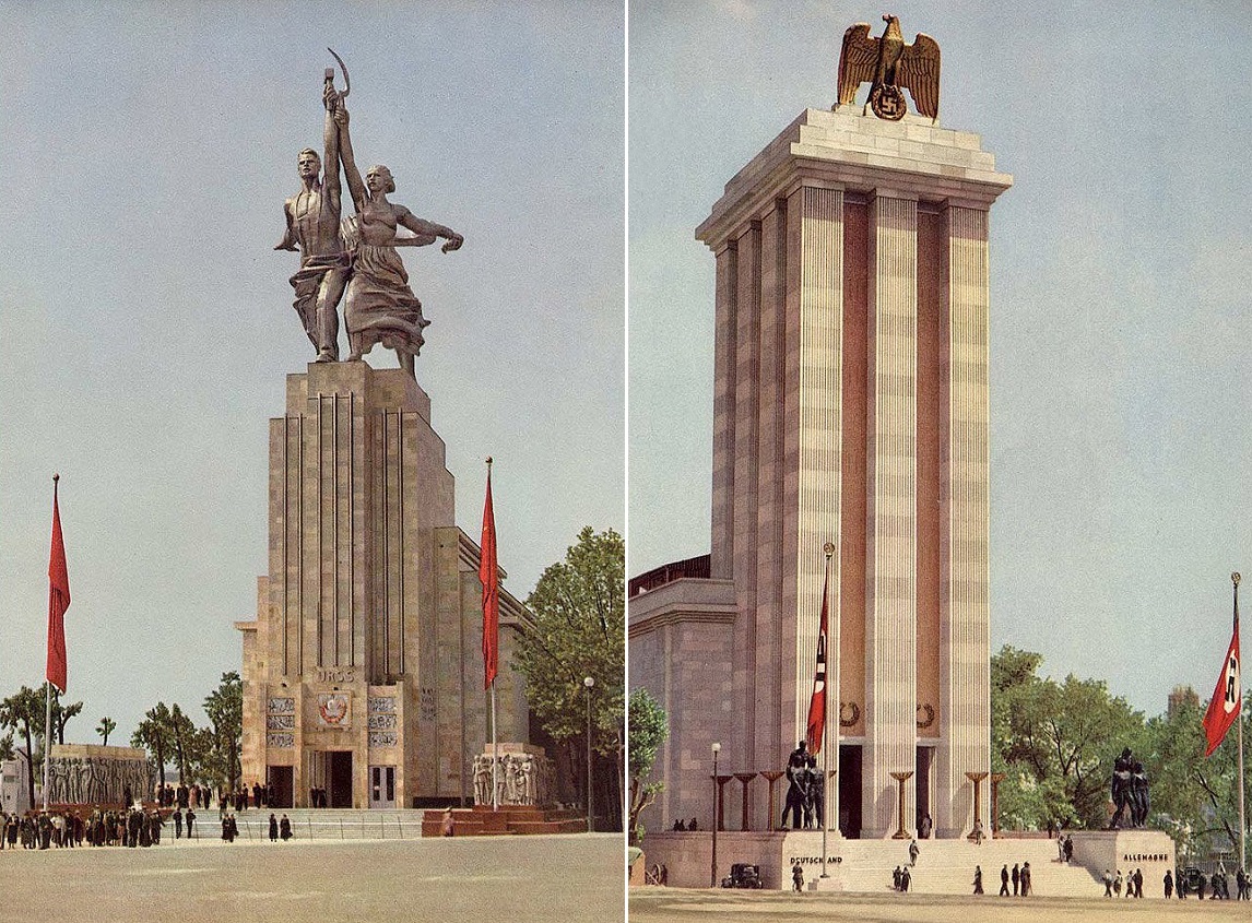 Советский и немецкий павильоны на Всемирной выставке в Париже, 1937. Фото: 5republic.com