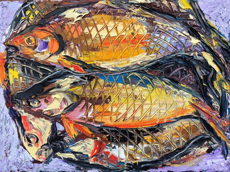 ''Рыбный день'', 2017. Холст, масло, 30х40 см