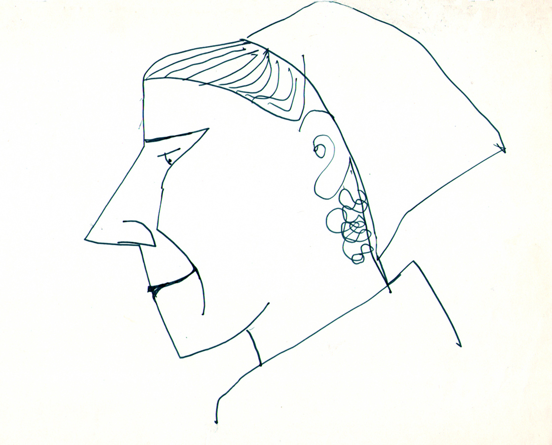 Валерия Семенова. ''Процедурная сестра'', 1970. Бумага, перо, 15х18 см