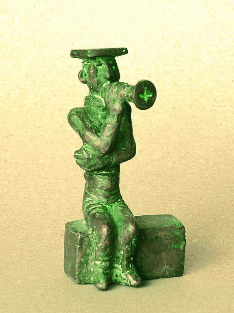 Валерия Семенова. ''Чудак'', 2000. Бронза, 12х6х6 см