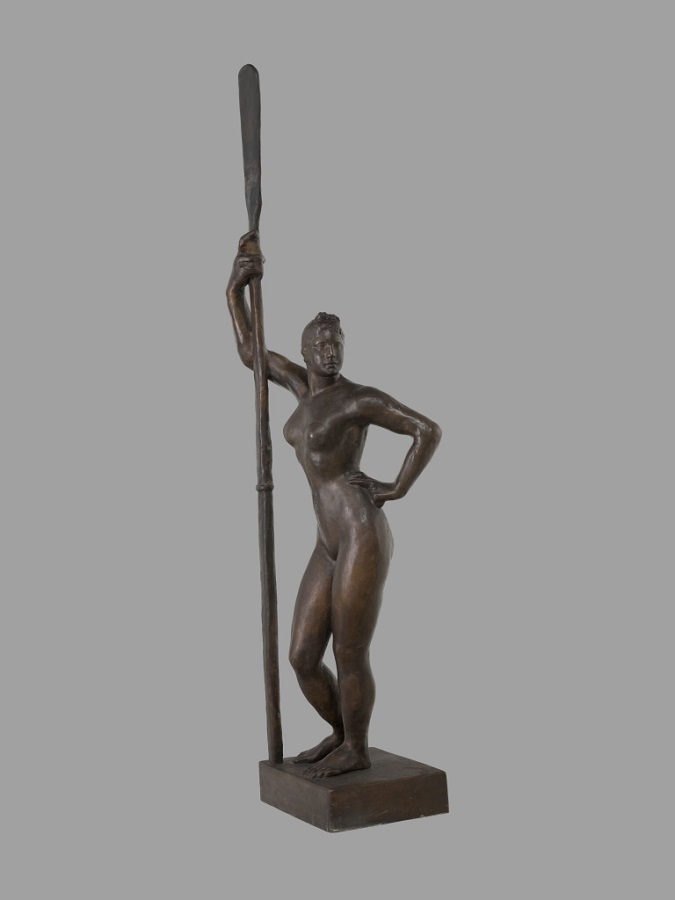 ''Девушка с веслом'', 1934-1935. Бронза, 171х43х31 см