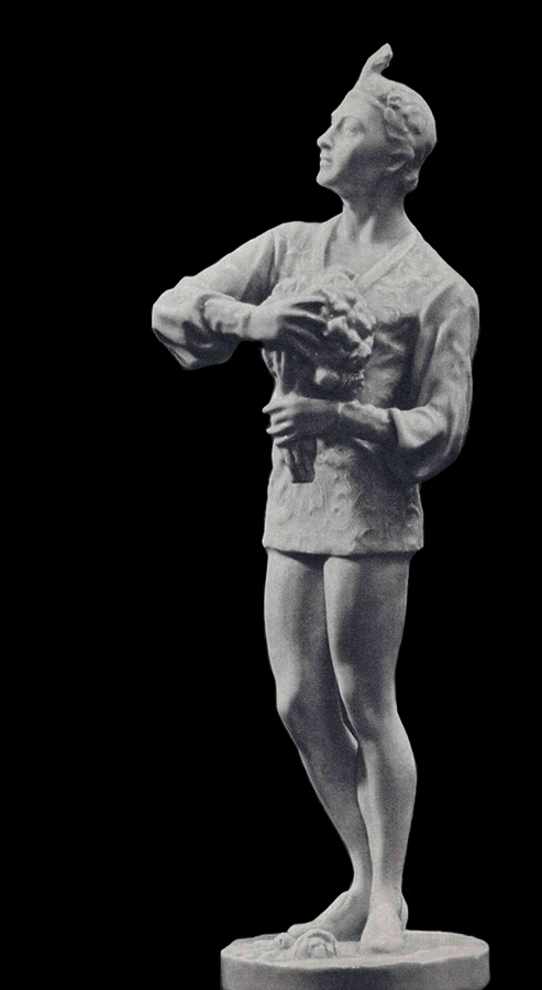 Елена Янсон-Манизер. "Артист балета Борис Хохлов - Зигфрид" (балет П.И. Чайковского "Лебединое озеро"), 1956. Автор модели. Фарфор