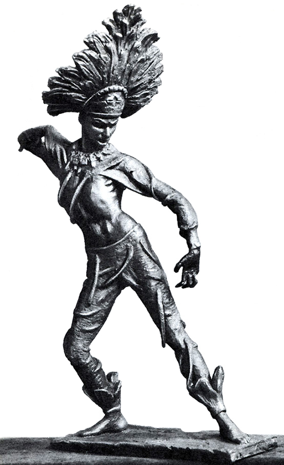 Елена Янсон-Манизер. "Артист балета Махмуд Эсамбаев - Макумба", 1965. Гипс 