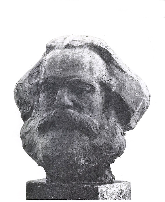 Пантелей Ярымбаш. "Карл Маркс", 1984. Гипс тонированный, 57x50x41 см