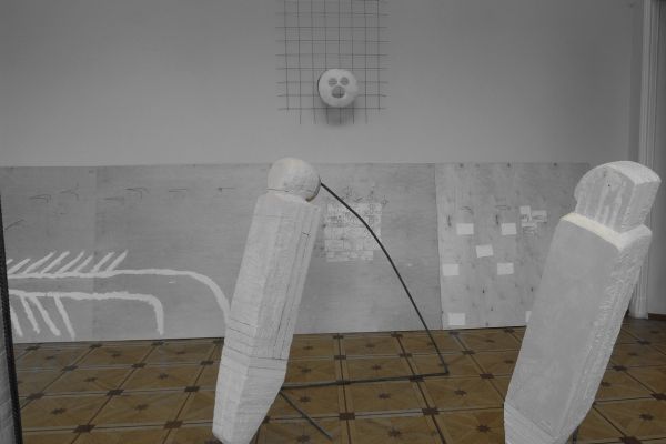 Анатолий Комелин. Вариант экспозиции ''Театра военных действий'' в РАХ, Москва, 2018. Фото из архива А.А. Комелина