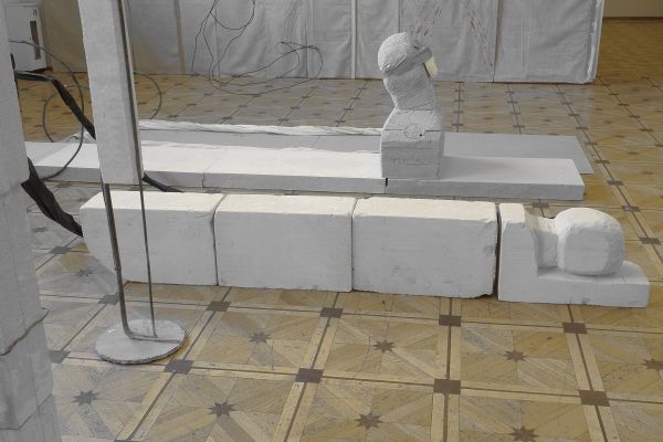 Анатолий Комелин. Вариант экспозиции ''Театра военных действий'' в РАХ, Москва, 2018. Фото из архива А.А. Комелина