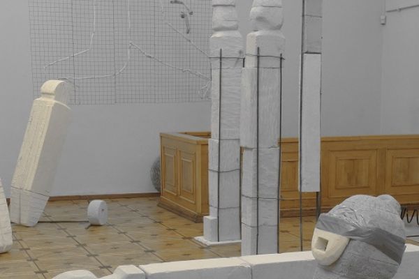 Анатолий Комелин. Вариант экспозиции ''Театра военных действий'' в РАХ, Москва, 2018. Фото из архива А.А. Комелина