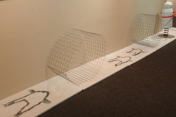 Анатолий Комелин. Вариант экспозиции ''Театра военных действий'' в Театральном музее А.А. Бахрушина, Москва, 2019. Фото из архива А.А. Комелина