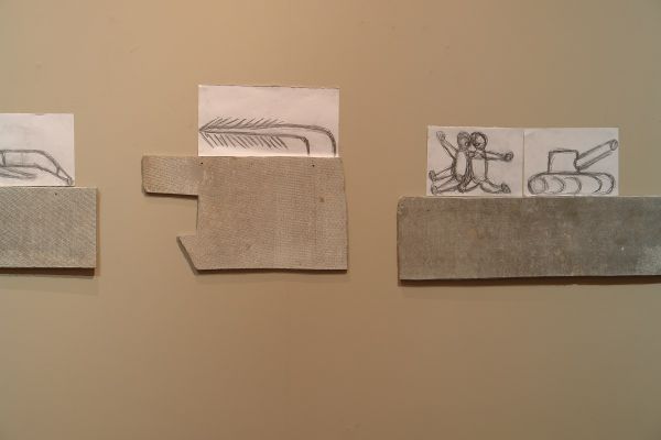 Анатолий Комелин. Театр военных действий. Вариант экспозиции в Театральном музее имени А.А. Бахрушина, Москва, 2019. Фото из архива А. Комелина