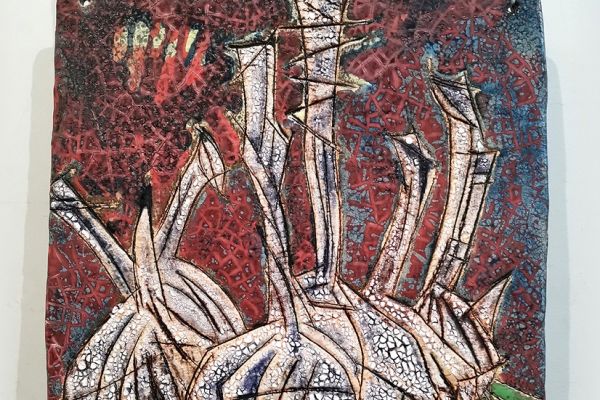 Работа Натальи Синёвой, фрагмент экспозиции выставки Ярко!