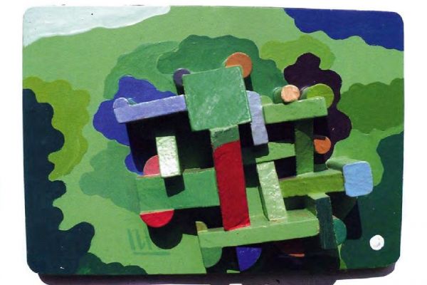 Игорь Шелковский. Рельеф из серии ''Летние дни'' 8, 1981. Дерево, краска, размеры вариативны. Фото: каталог ''Игорь Шелковский'', Мультимедийный комплекс актуальных искусств, М., 2013