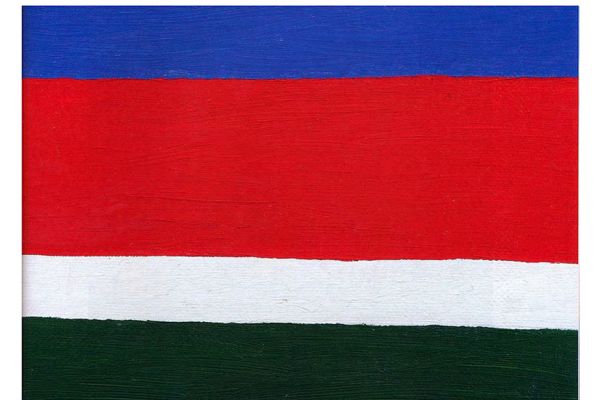 Игорь Шелковский. Из серии ''Флаги'' 4, 1990-е - 2010-е. Холст, масло, размеры вариативны.  Фото: каталог ''Игорь Шелковский'', Мультимедийный комплекс актуальных искусств, М., 2013