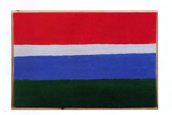 Игорь Шелковский. Из серии ''Флаги'' 17, 1990-е - 2010-е. Холст, масло, размеры вариативны.  Фото: каталог ''Игорь Шелковский'', Мультимедийный комплекс актуальных искусств, М., 2013