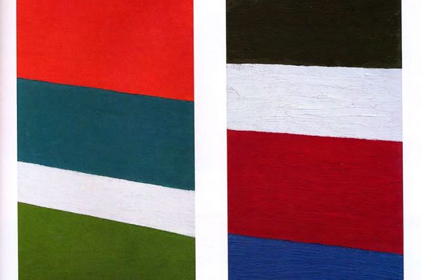 Игорь Шелковский. Из серии ''Флаги'' 19, 1990-е - 2010-е. Холст, масло, размеры вариативны.  Фото: каталог ''Игорь Шелковский'', Мультимедийный комплекс актуальных искусств, М., 2013