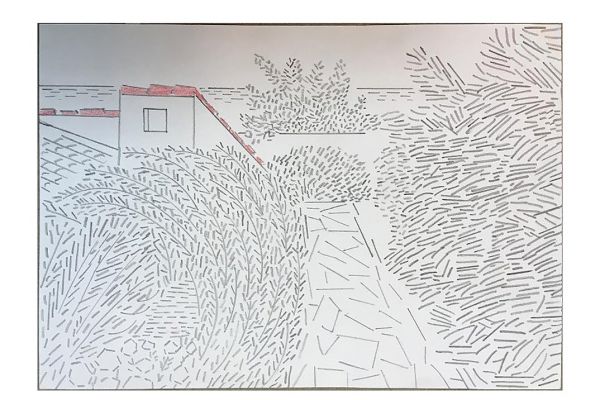 Игорь Шелковский. Из серии ''Механического рисование'' 5, 2002-2012. Бумага, карандаши, 14,7х20,3 см. Московский музей современного искусства