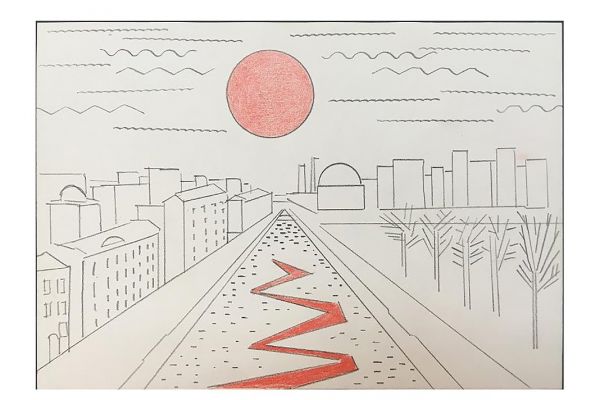 Игорь Шелковский. Из серии ''Механического рисование'' 13, 2002-2012. Бумага, карандаши, 14,7х21,1 см. Московский музей современного искусства