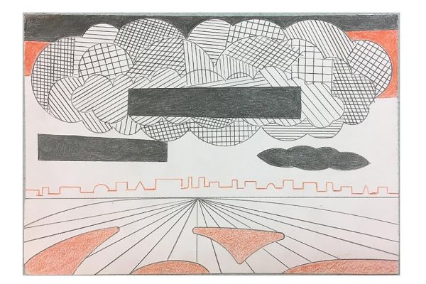 Игорь Шелковский. Из серии ''Механического рисование'' 16, 2002-2012. Бумага, карандаши, 14,8х21,2 см. Московский музей современного искусства