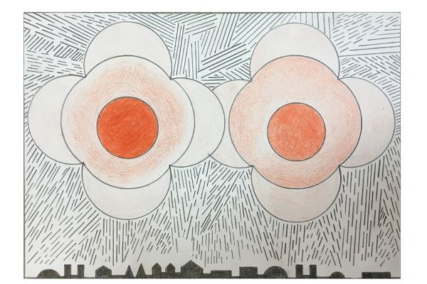 Игорь Шелковский. Из серии ''Механического рисование'' 20, 2002-2012. Бумага, карандаши, 14,9х21,2 см. Московский музей современного искусства