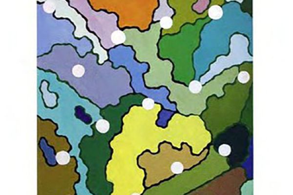 Игорь Шелковский. ''Движение цвета'' I, 1980-е. Оргалит, масло, 244х122 см. Фото: каталог ''Игорь Шелковский'', Мультимедийный комплекс актуальных искусств, М., 2013