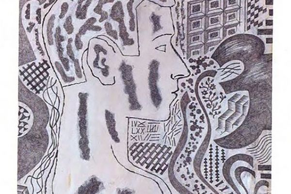 Игорь Шелковский. ''Мальчик из Переславля-Залесского'' 2,1970. Бумага, карандаш, белила, 40х28 см. Фото: каталог Игорь Шелковский'', Мультимедийный комплекс актуальных искусств, М., 2013