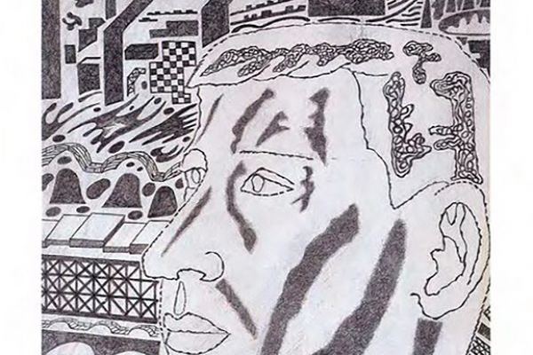 Игорь Шелковский. ''Мальчик из Переславля-Залесского'' 5,1970. Бумага, карандаш, белила, 40х28 см. Фото: каталог Игорь Шелковский'', Мультимедийный комплекс актуальных искусств, М., 2013