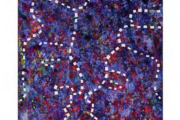 Игорь Шелковский. ''Профили'', 1997 (?). Бумага, темпера, 65х50 см.  Фото: каталог ''Игорь Шелковский'', Мультимедийный комплекс актуальных искусств, М., 2013