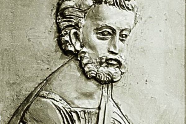 Александр Бурганов. ''Портрет Андрея Рублева'', 1985. Гипс, 78х66 см. Московский государственный музей ''Дом Бурганова''1985. Гипс, 78х66 см. Московский государственный музей ''Дом Бурганова''