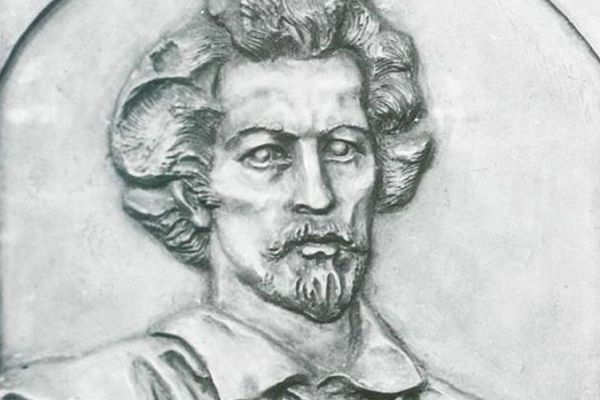 Александр Бурганов. ''Портрет Карла Брюллова'', 1985. Гипс, 70х80 см. Московский государственный музей ''Дом Бурганова''