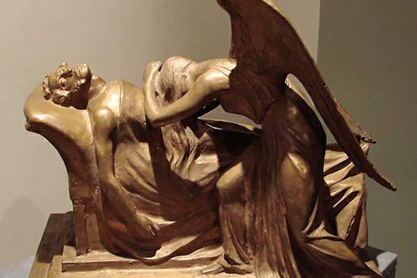 Олег Комов. ''Смерть поэта'', 1990. Бронза, 41х46х29,5 см